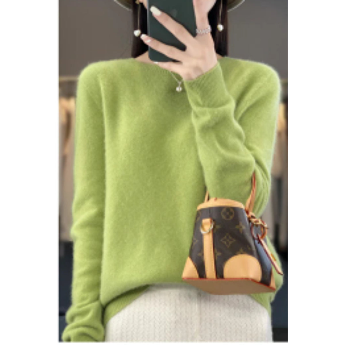 Sweater with Round Neck and Long-Sleeve Pullover - Image 5