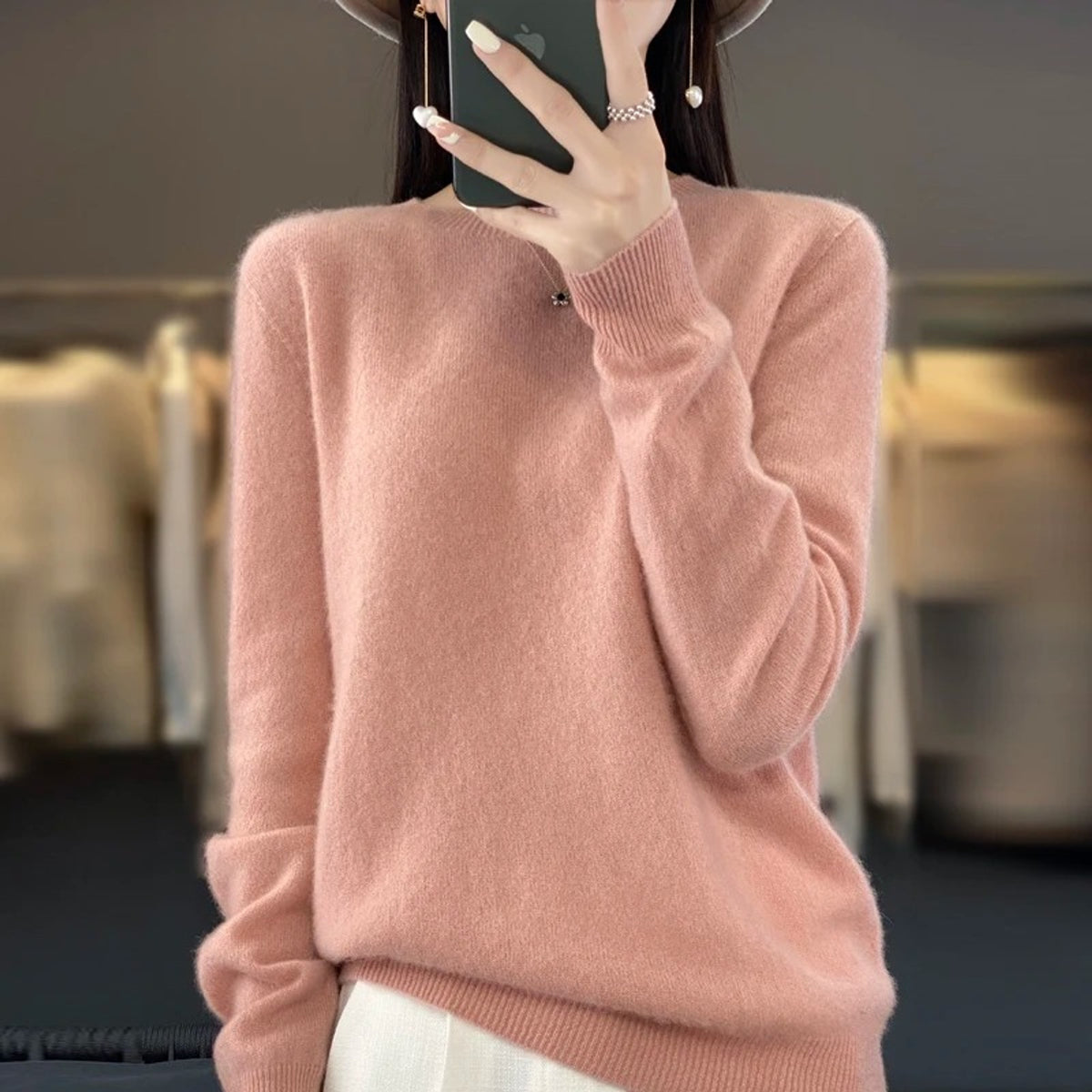 Sweater with Round Neck and Long-Sleeve Pullover - Image 7