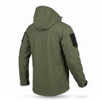 Tactical Softshell Jacket Waterproof Outdoor Full-Zip With Hood - angle