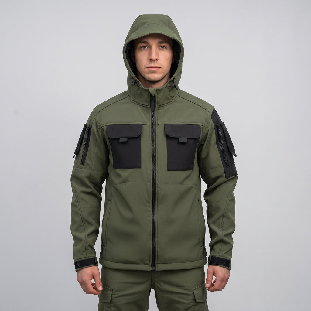 Tactical Softshell Jacket Waterproof Outdoor Full-Zip With Hood - hero