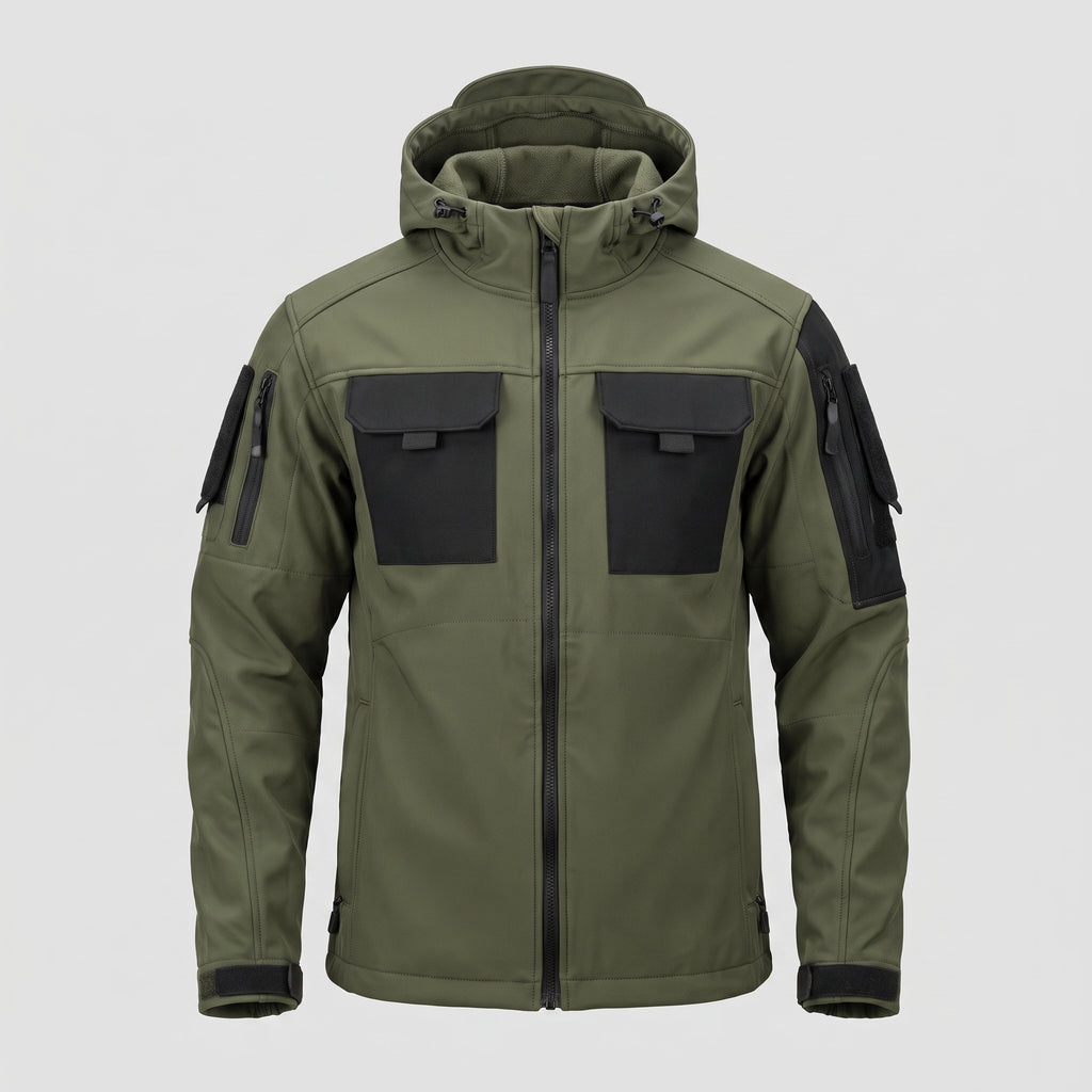 Tactical Softshell Jacket Waterproof Outdoor Full-Zip With Hood - hero