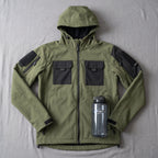 Tactical Softshell Jacket Waterproof Outdoor Full-Zip With Hood - scale