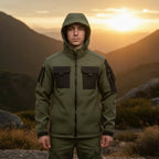 Tactical Softshell Jacket Waterproof Outdoor Full-Zip With Hood - Image 1