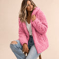 Teddy Coat with Oversized Shawl Collar and Side Pockets - Image 1