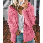 Teddy Coat with Oversized Shawl Collar and Side Pockets - Image 6