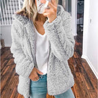 Teddy Coat with Oversized Shawl Collar and Side Pockets - Image 7