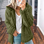 Teddy Coat with Oversized Shawl Collar and Side Pockets - Image 8