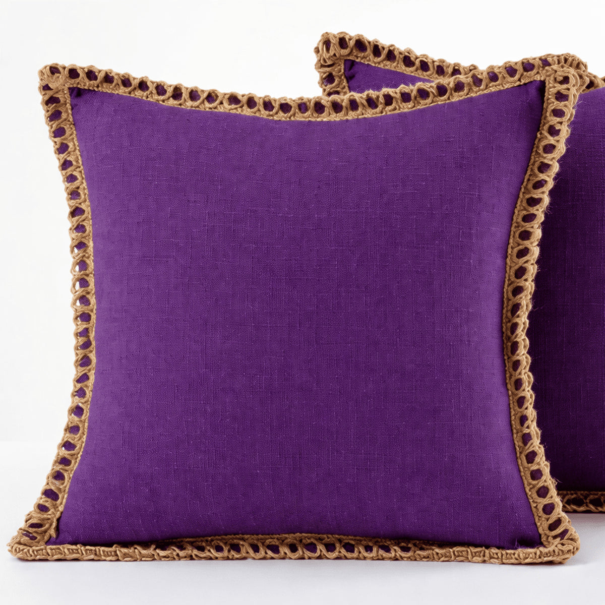 Textured Fringe Trim Decorative Cushion Cover - Image 10