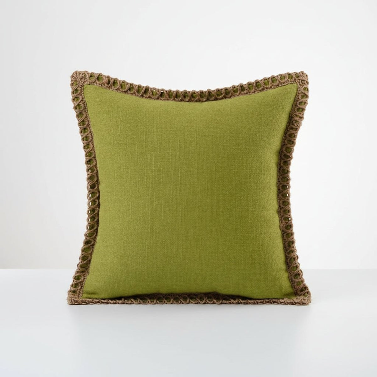 Textured Fringe Trim Decorative Cushion Cover - Image 2