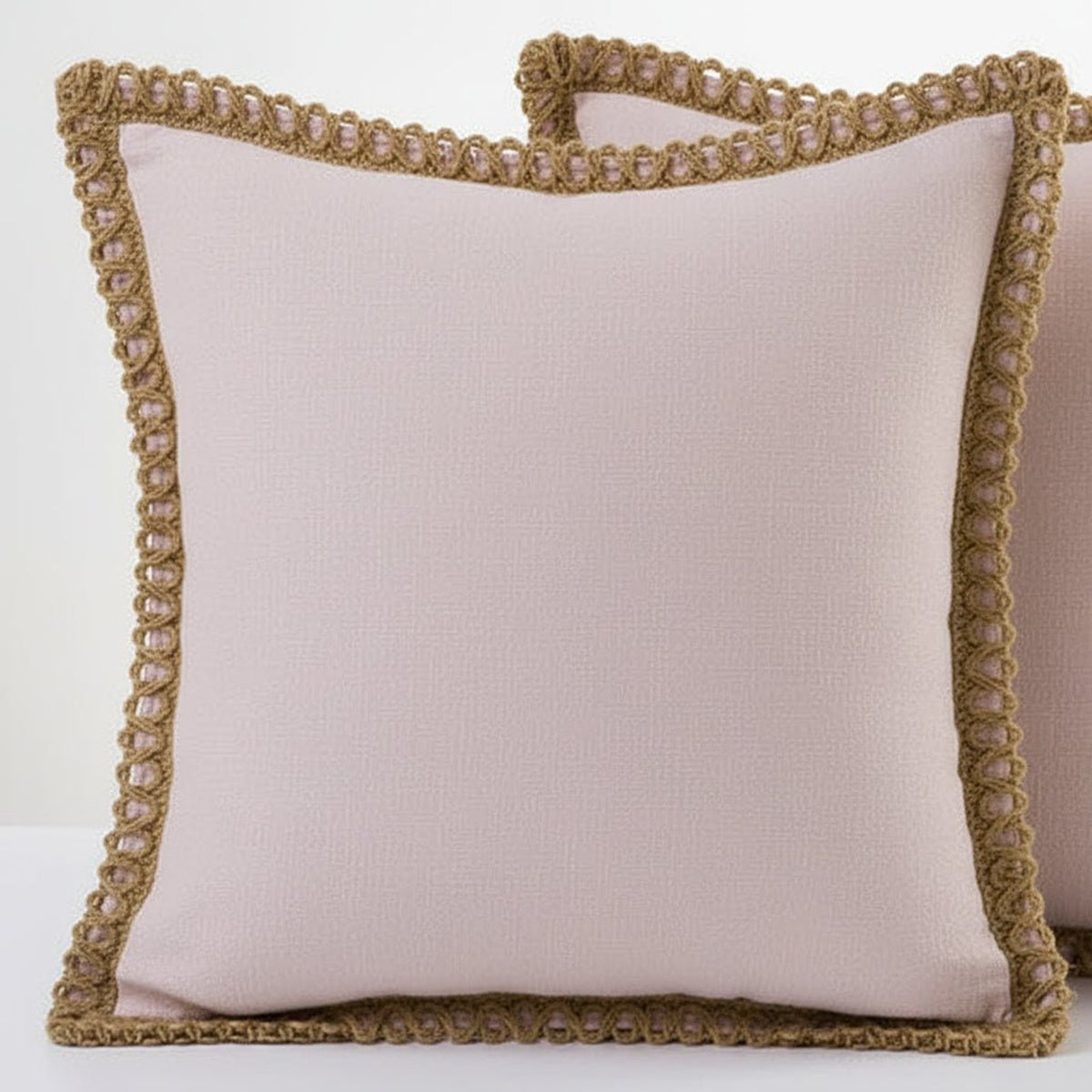 Textured Fringe Trim Decorative Cushion Cover - Image 5