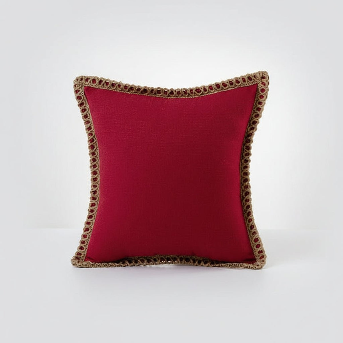 Textured Fringe Trim Decorative Cushion Cover - Image 7