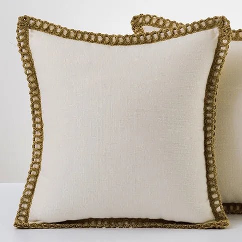Textured Fringe Trim Decorative Cushion Cover - Image 8