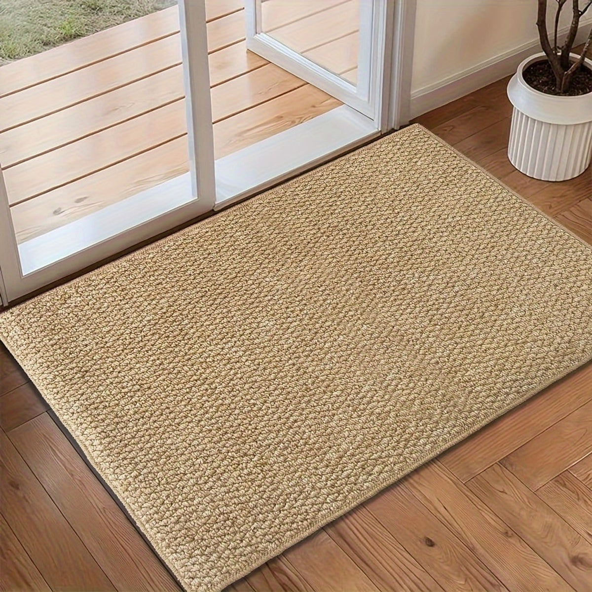 Textured Woven Polyester Door Mat With Non-Slip Backing - Image 4