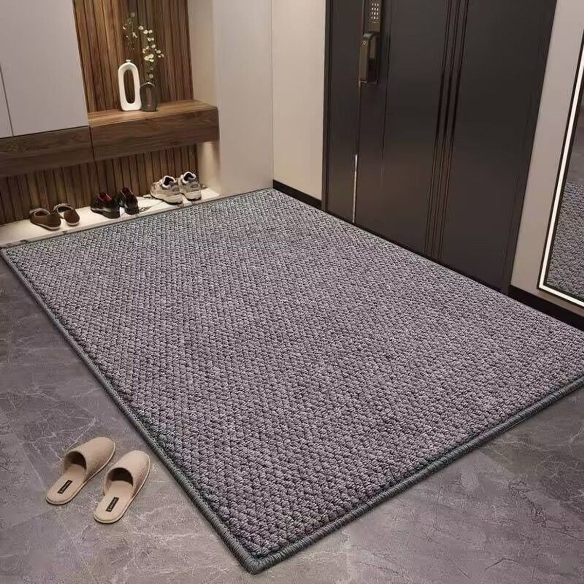 Textured Woven Polyester Door Mat With Non-Slip Backing - Image 6