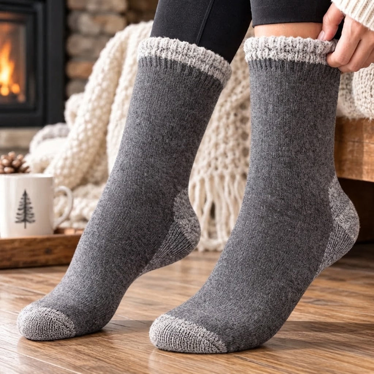 Thermal Socks with Terry Lining Calf-Length and 3-Pair Pack - Image 4