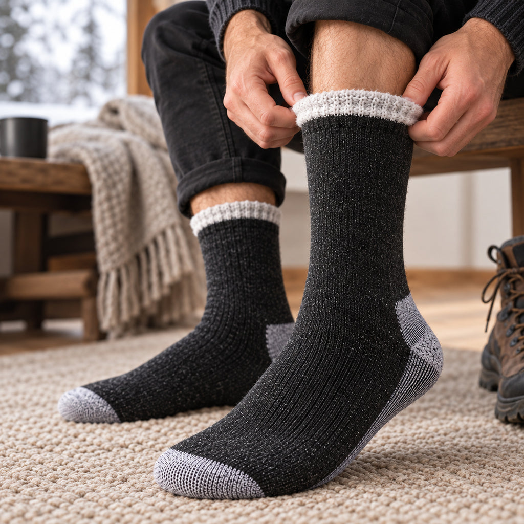 Thermal Socks with Warm Fleece-Lined Cuff and Ankle-Length - Image 1