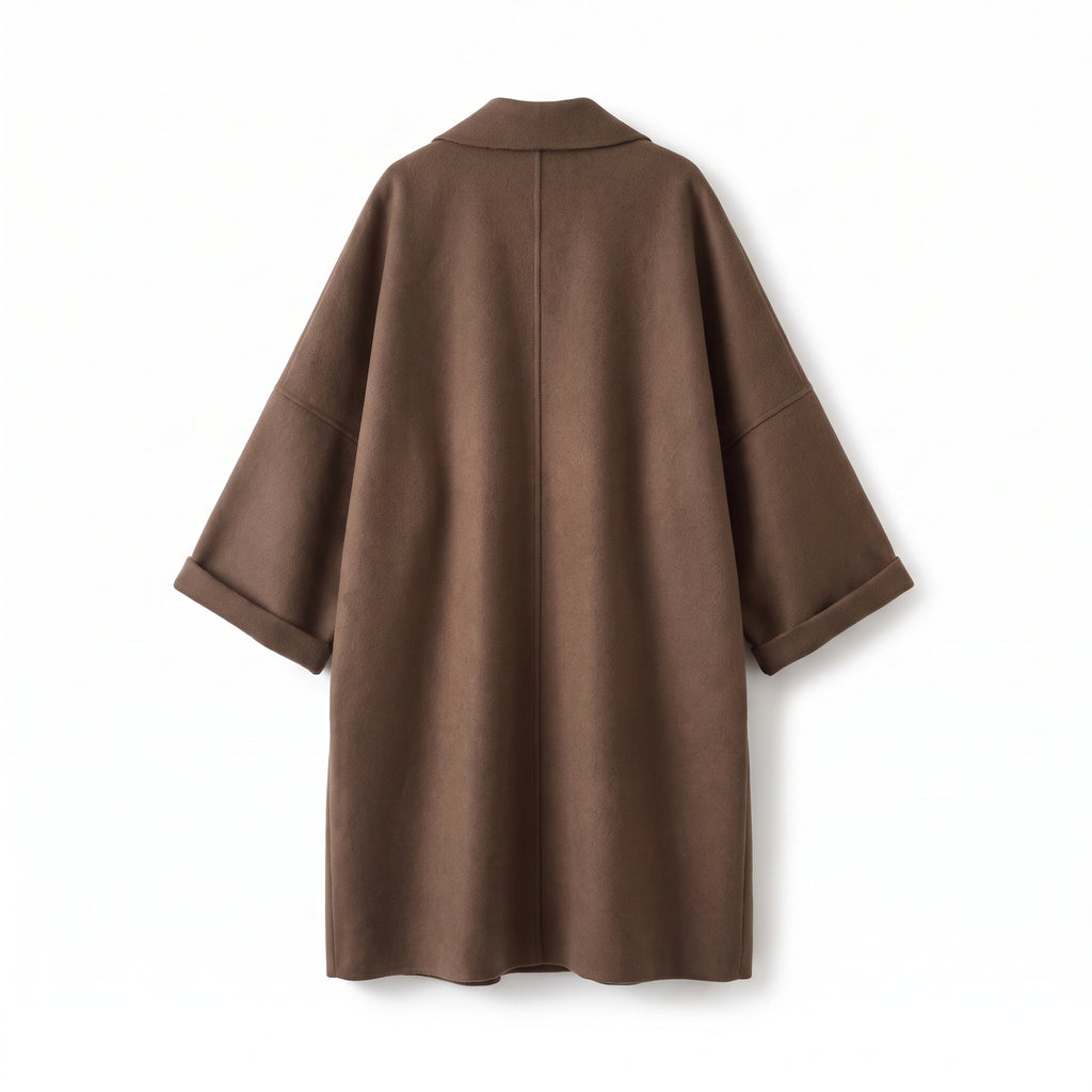 Trench Coat with Relaxed Long and Wide Lapel - angle