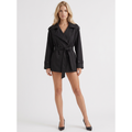 Trench Coat Black Double-Breasted Belted Jacket - Image 1