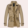 Trench Coat Men Button Front Fur Lining - Image 1