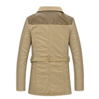 Trench Coat Men Button Front Fur Lining - Image 2