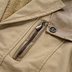 Trench Coat Men Button Front Fur Lining - Image 3
