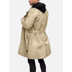 Trench Coat Men Double-Breasted Knee-Length With Belt - Image 4
