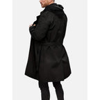 Trench Coat Men Double-Breasted Knee-Length With Belt - Image 7