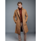 Trench Coat Men Long Notched Lapels - Image 3