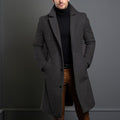 Trench Coat Men Long Notched Lapels - Image 6