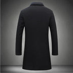 Trench Coat Men Long Notched Lapels - Image 7