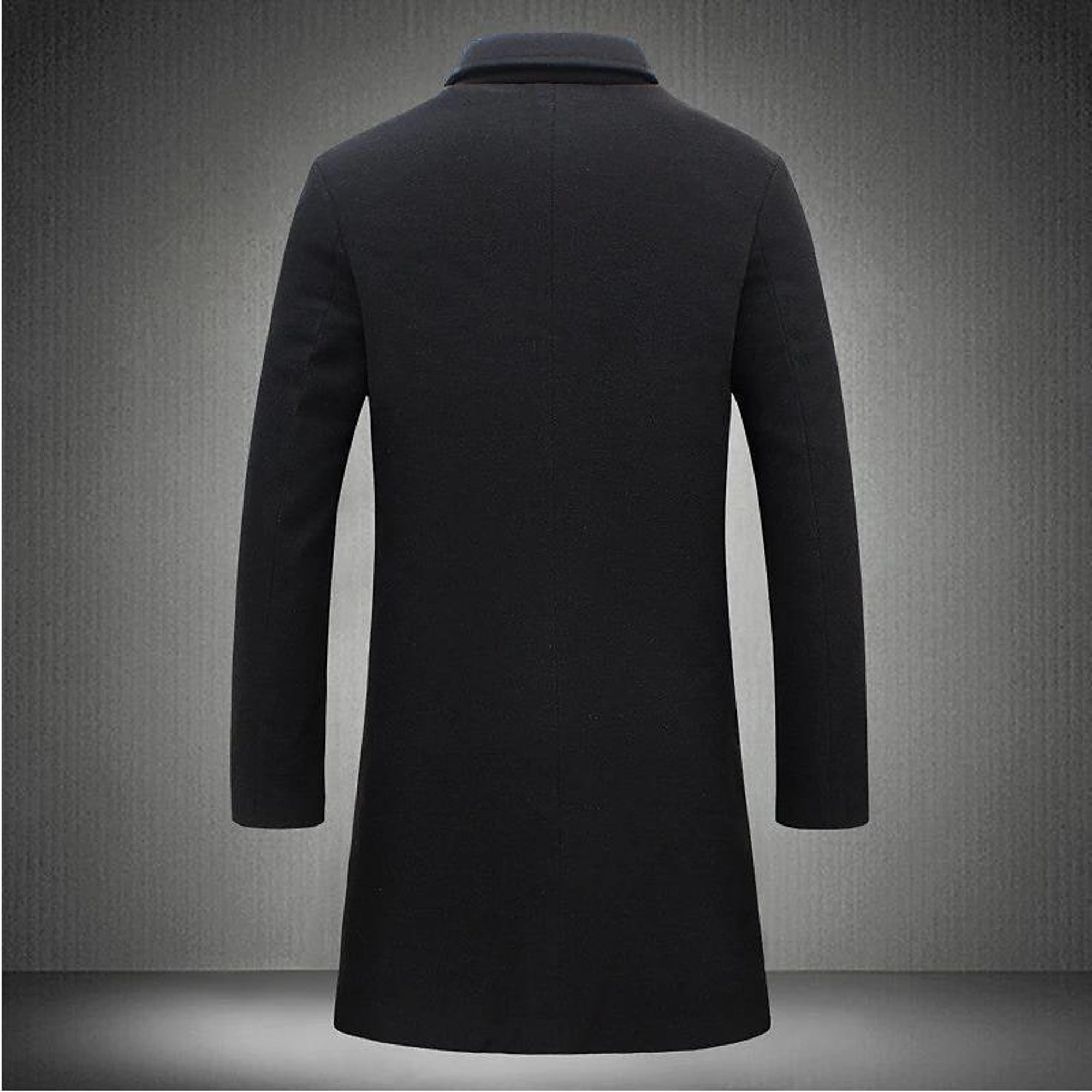 Trench Coat Men Long Notched Lapels - Image 7