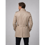 Trench Coat Men Mid-Length With Epaulets - Image 2