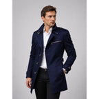Trench Coat Men Mid-Length With Epaulets - Image 7