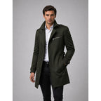 Trench Coat Men Mid-Length With Epaulets - Image 9