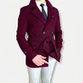 Trench Coat Men Short Belted With Lapels - Image 1