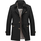 Trench Coat Men Single-Breasted With Epaulets - Image 1