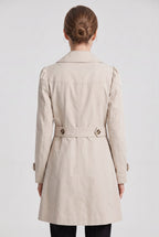 Trench Coat Women's Single Breasted Knee-Length With Button Front And Notch Lapel - Image 2