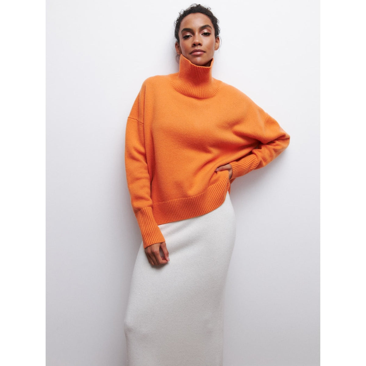 Turtleneck Sweater with Long Sleeve Pullover and Solid - Image 10