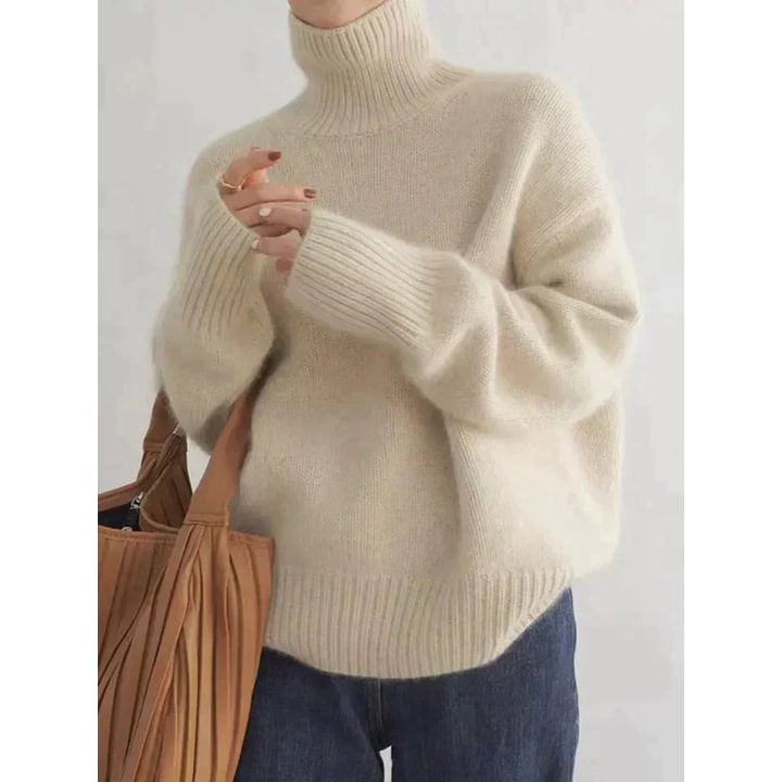 Turtleneck Sweater with Oversized Knit and Roll Neck - Image 2