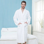 Unisex Egyptian Cotton Terry Towelling Bath Robe Soft Dressing Gown - Image 5