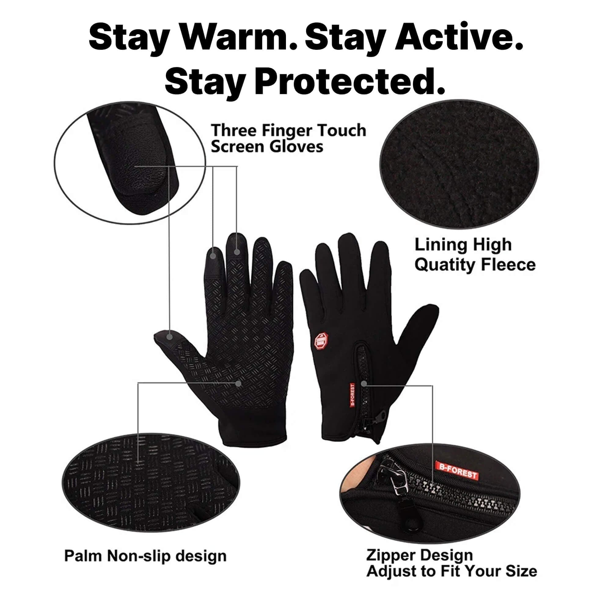 USB Electric Heated Gloves For Winter Thermal Ladies Snow Ski Cycling With Touchscreen Fingertips And Zipper Pocket - Image 7