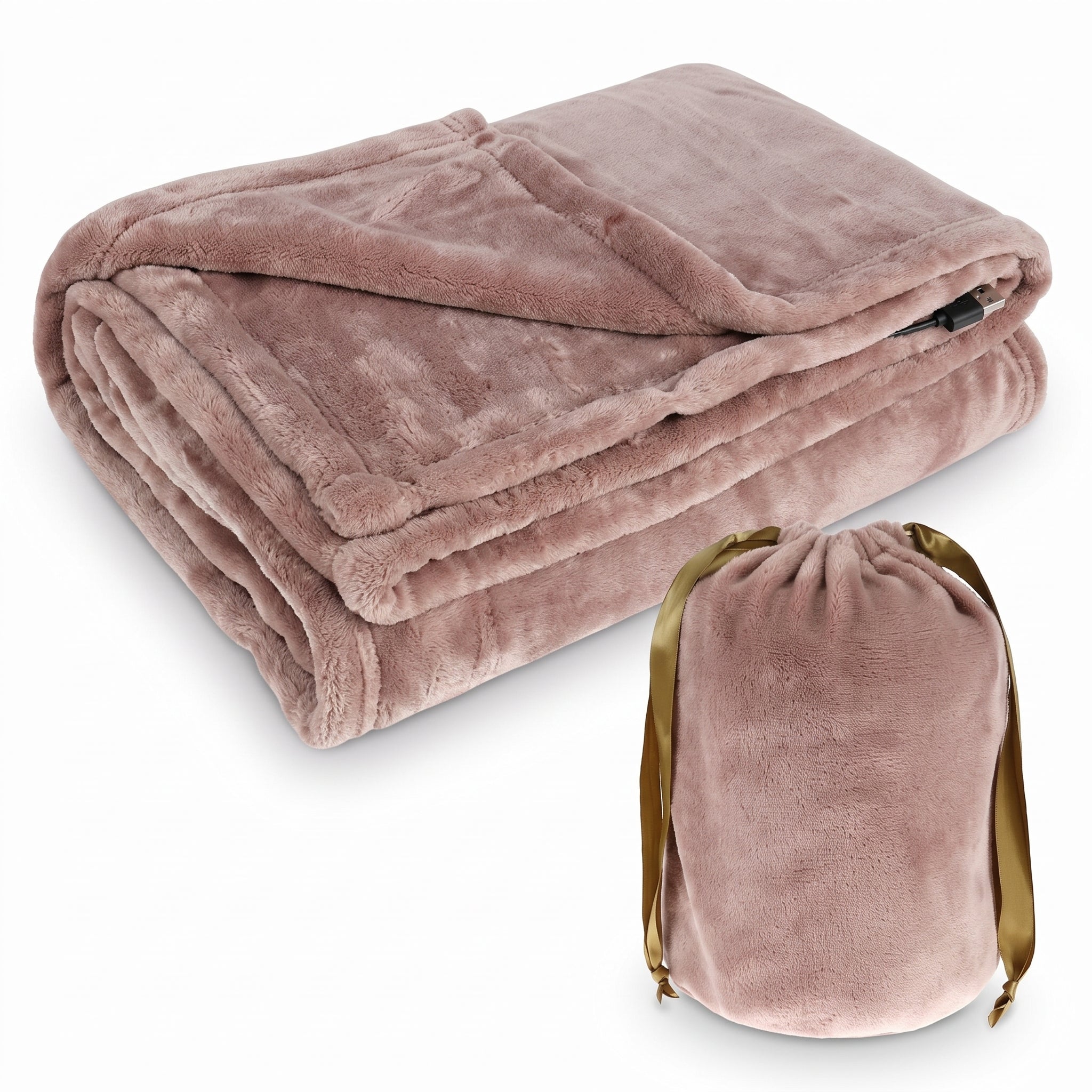 Heated Blanket Throw Fleece Portable USB Cable - Image 7