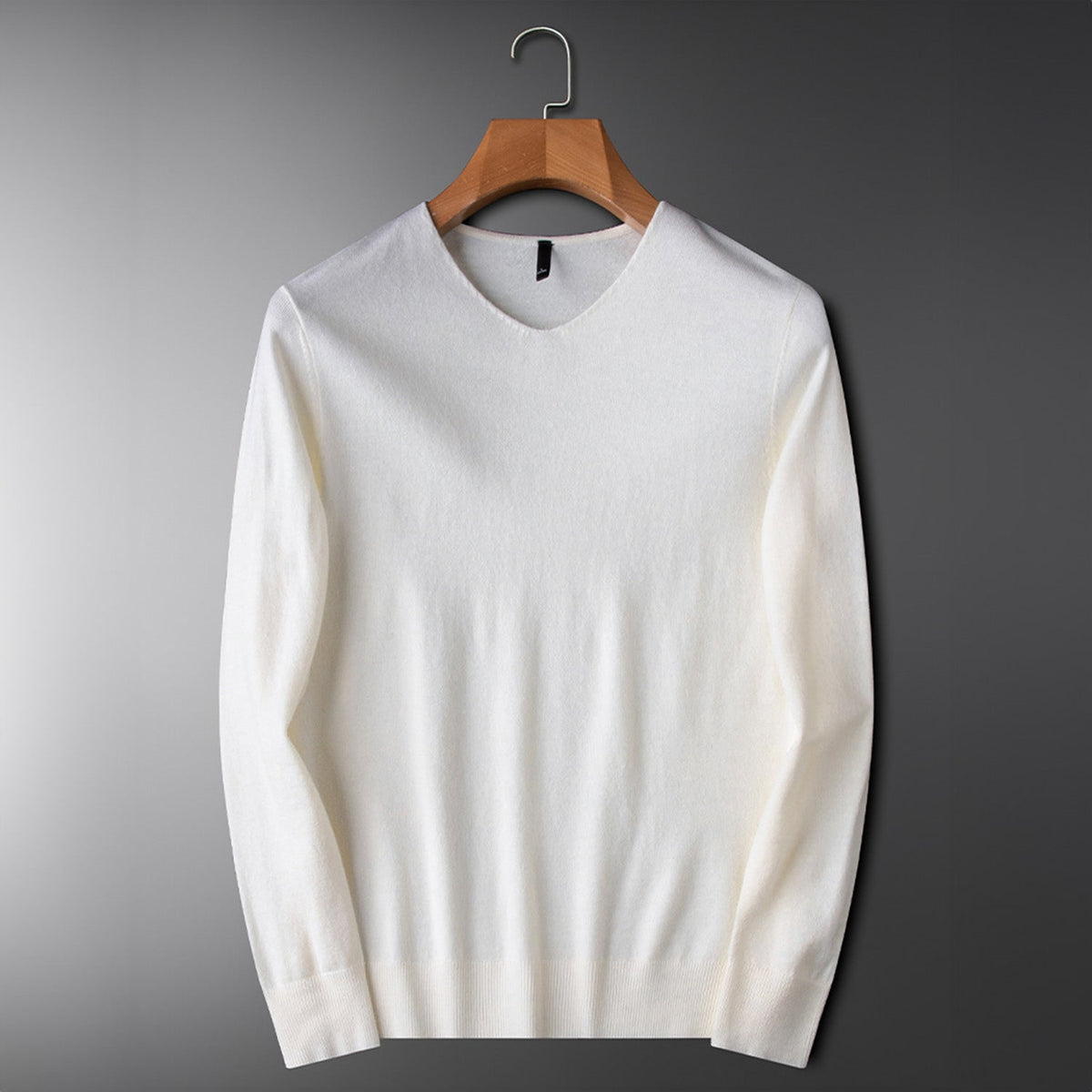 V Neck Sweater with Breathes Cashmere Knit and V-Neckline - Image 2