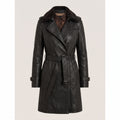 Leather Trench Coat Double Breasted Longline - variant