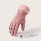 Heated Gloves For Winter Cozy Full-Finger Faux Fur - variant