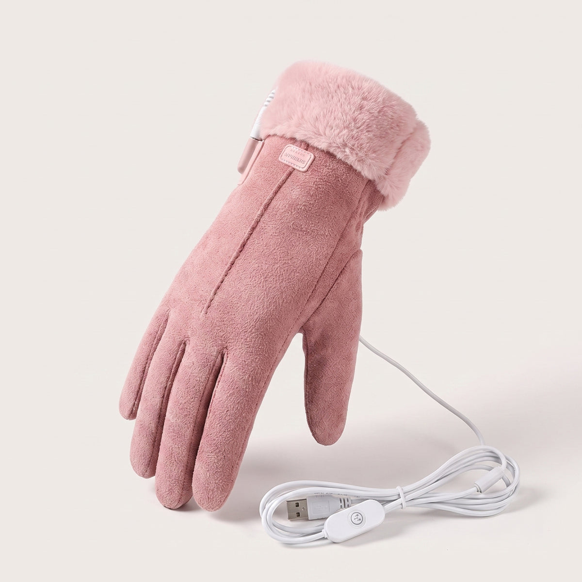 Heated Gloves For Winter Cozy Full-Finger Faux Fur - variant