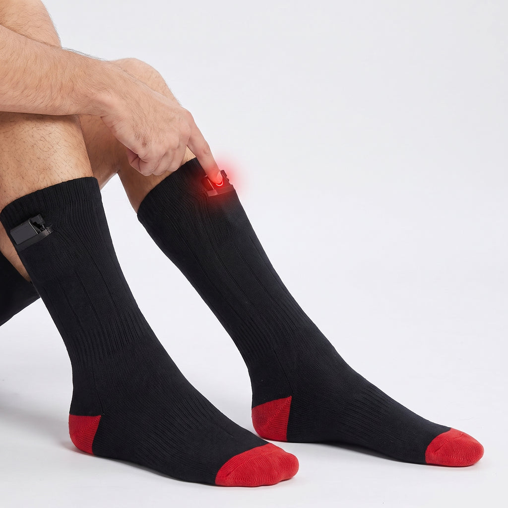 Electric Heated Socks Rechargeable Knee-High With Battery Pockets - variant
