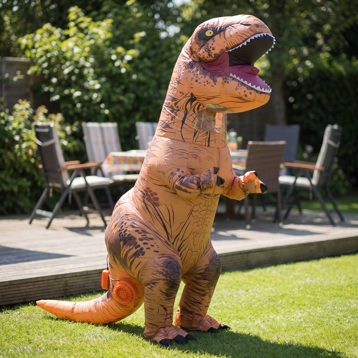 Halloween Inflatable Costume Dinosaur With Built-In Fan Blow Up T-Rex Outfit For Instant Inflation - Image 1