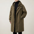 Trench Coat Men Full Length With Hood - Army Green