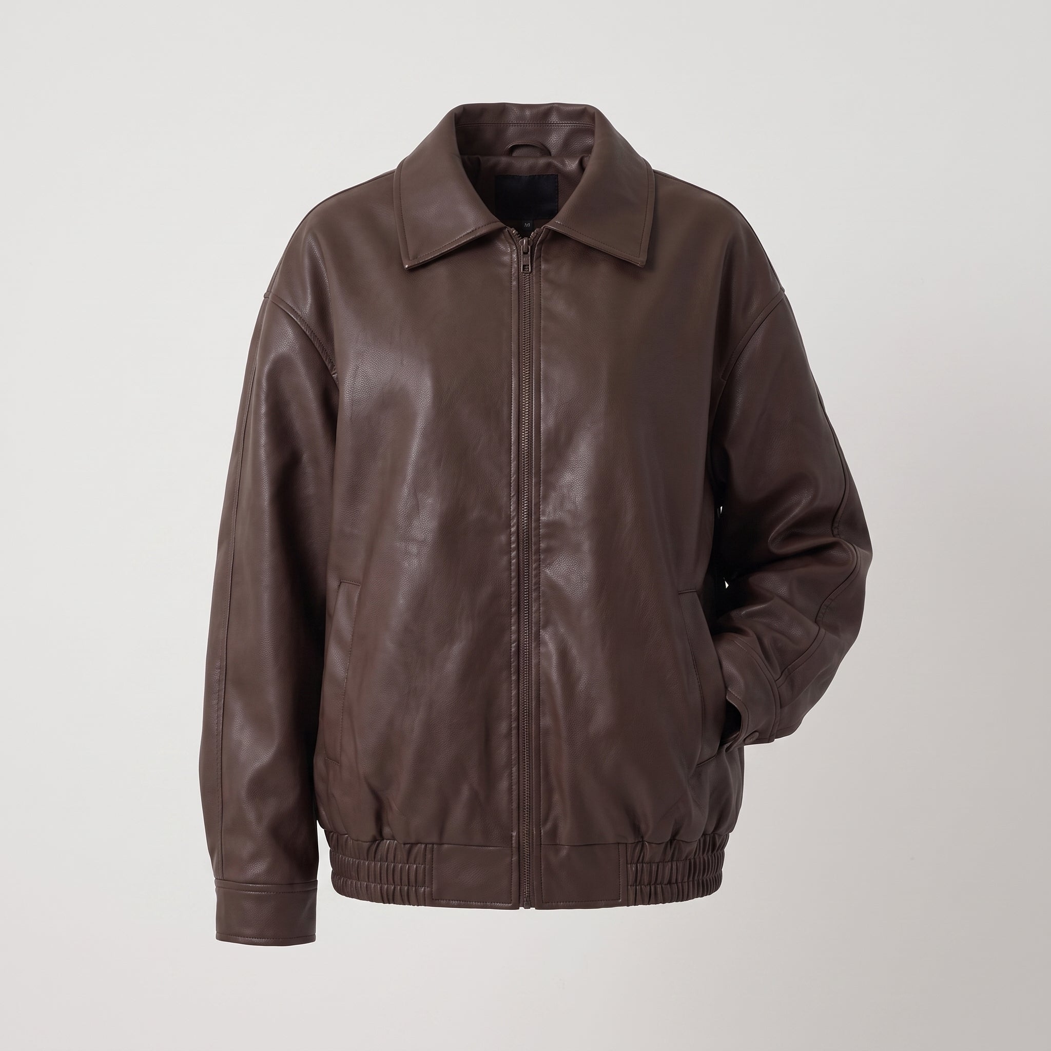 Jacket with Relaxed Oversized Fit and Collared Neckline - Black